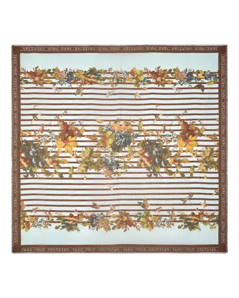 Jean Paul Gaultier striped floral scarf - Blau Blau