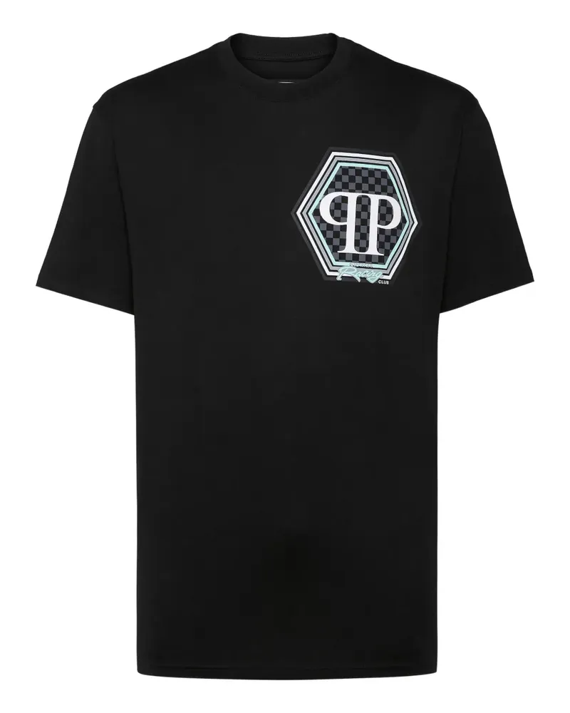 Philipp Plein T-Shirt mit Hexagon-Logo - Schwarz Schwarz