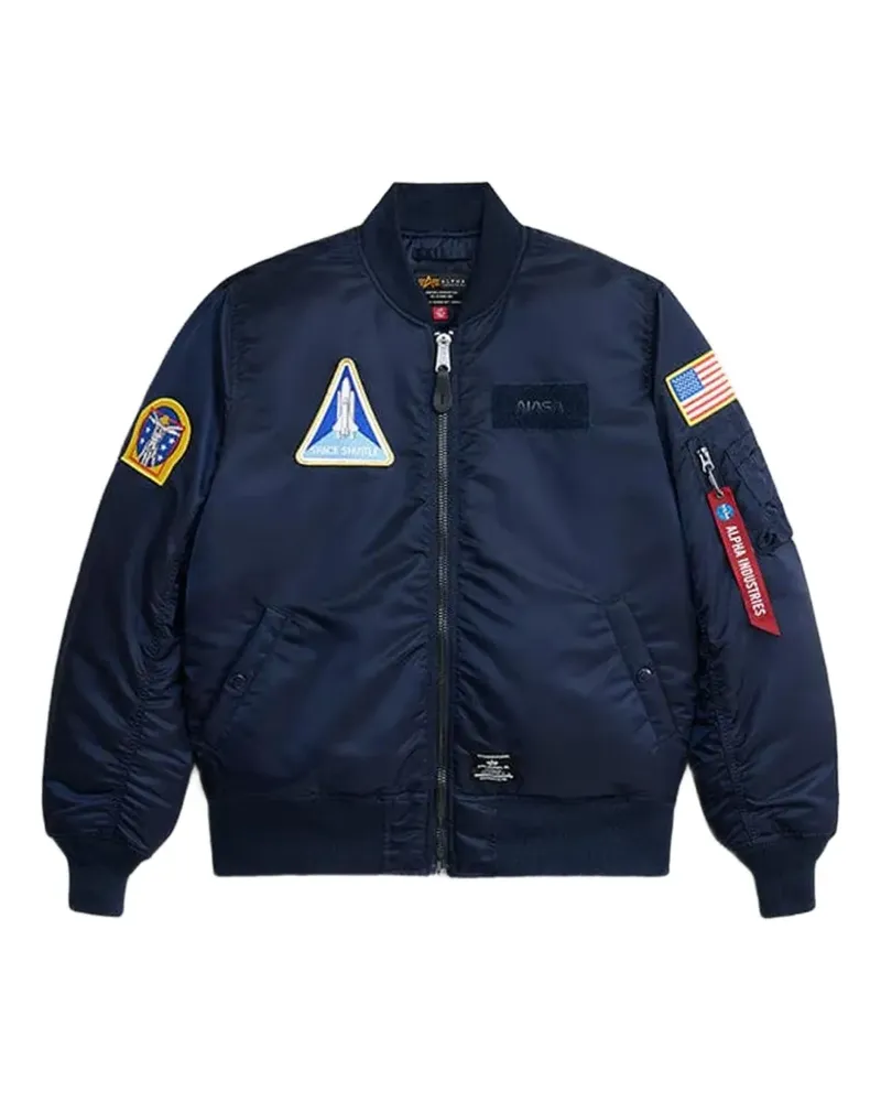 Alpha Industries MA-1 space-shuttle patched jacket - Blau Blau