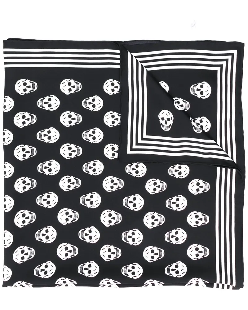 Alexander McQueen Schal mit Totenkopf-Print - Schwarz Schwarz