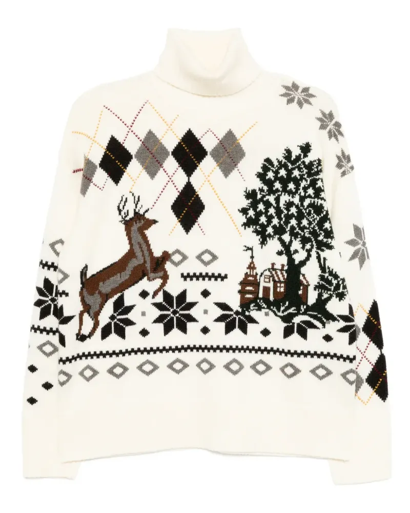 Monse Gemusterter Pullover - Weiß Weiß