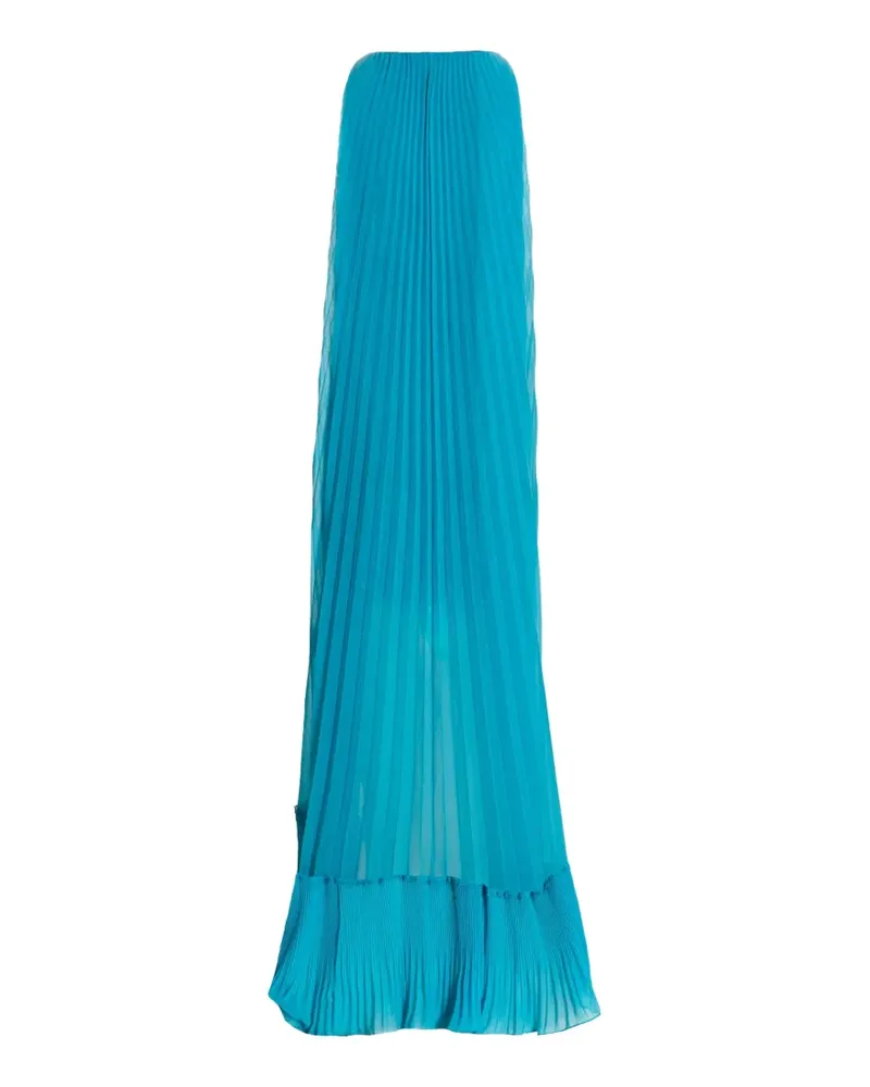 Emanuel Ungaro pleated V-neck dress - Blau Blau