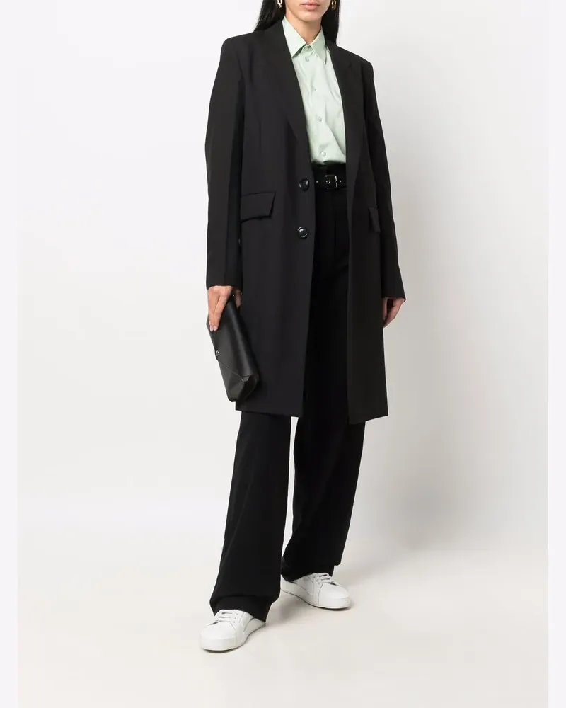 AMI Paris Einreihiger Mantel - Schwarz Schwarz