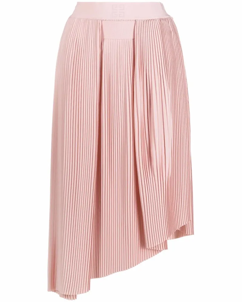Givenchy Asymmetrischer Midirock mit Falten - Rosa Rosa