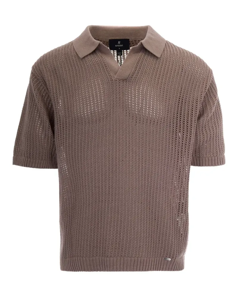 REPRESENT open-knit T-shirt - Braun Braun