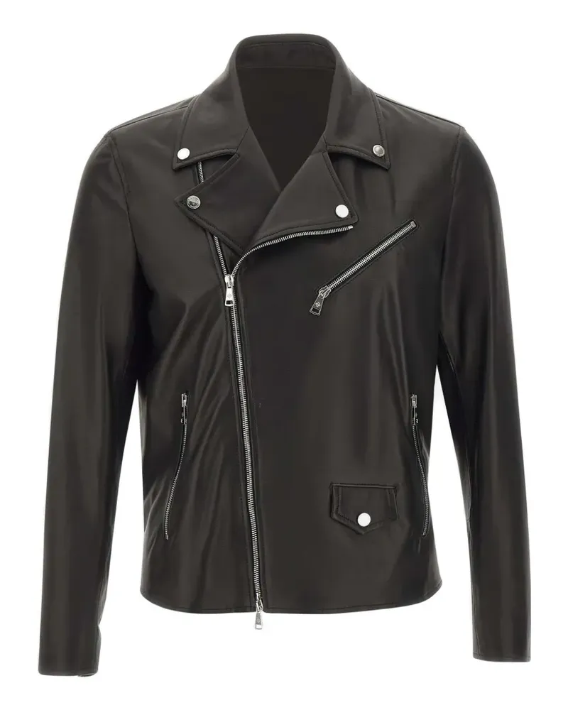 Tagliatore Lederjacke mit Reißverschluss - Schwarz Schwarz