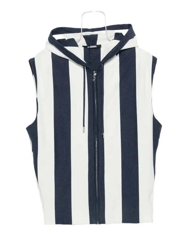 Jacquemus Marinière striped sleeveless hooded gilet - Blau Blau
