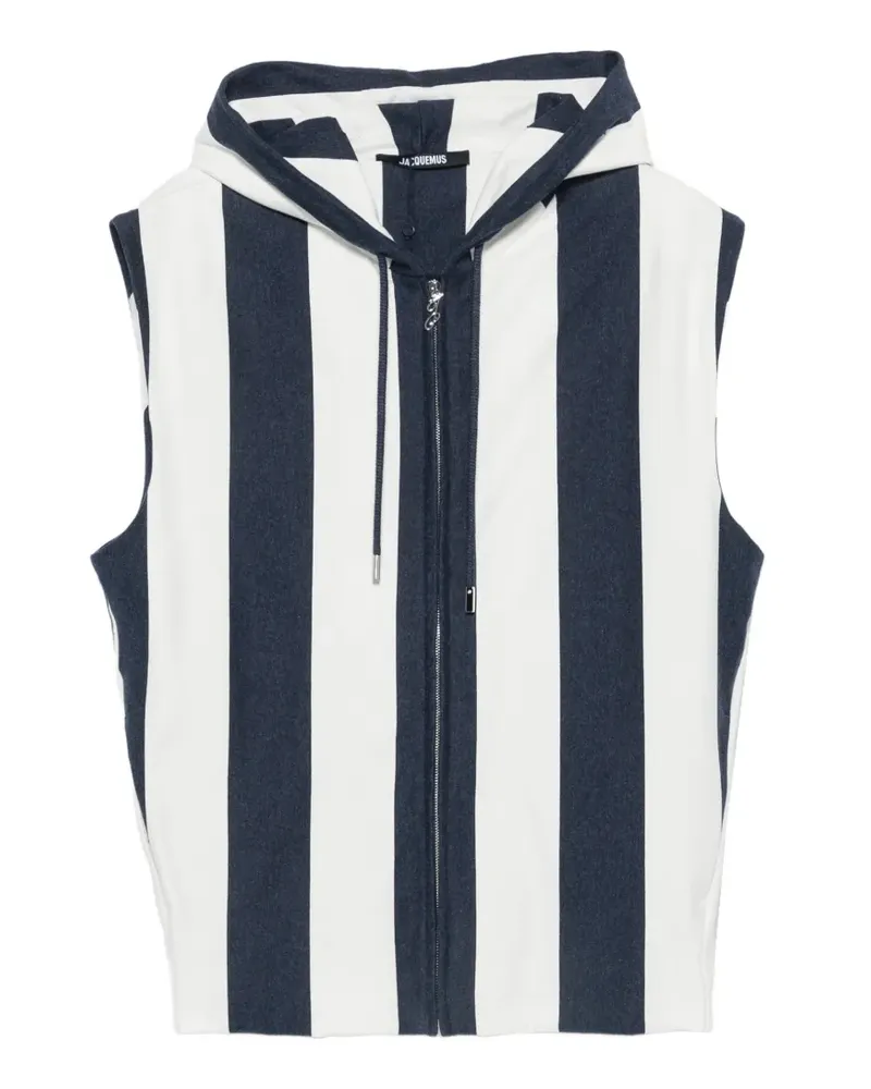 Jacquemus Marinière striped sleeveless hooded gilet - Blau Blau