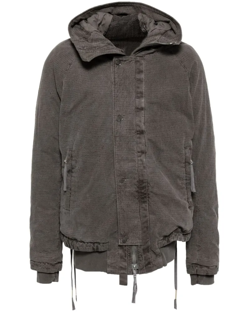 Boris Bidjan Saberi Gefütterte Kapuzenjacke - Grau Grau
