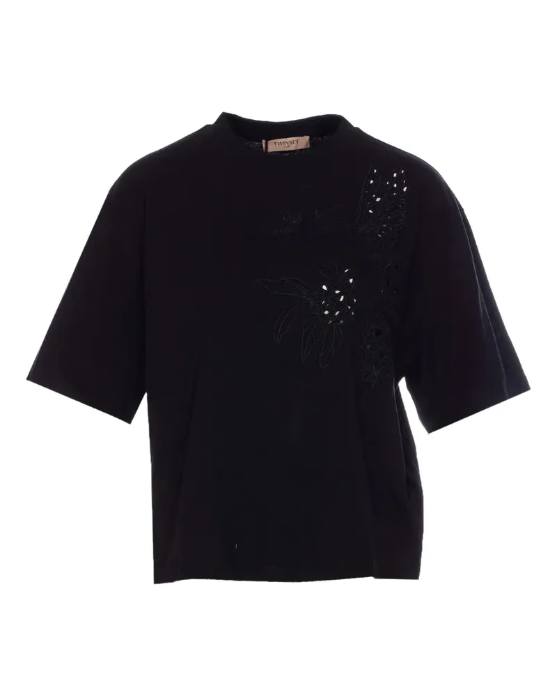 Twin-Set Besticktes T-Shirt - Schwarz Schwarz