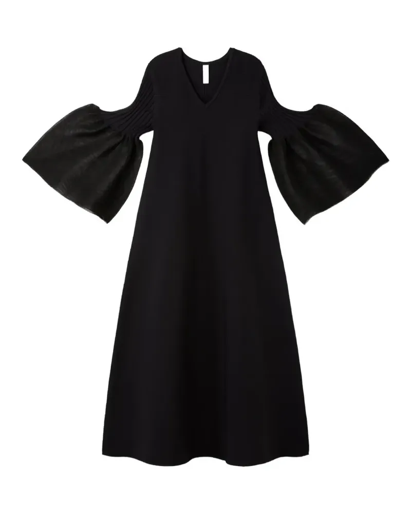CFCL ribbed-knit bell-sleeve dress - Schwarz Schwarz