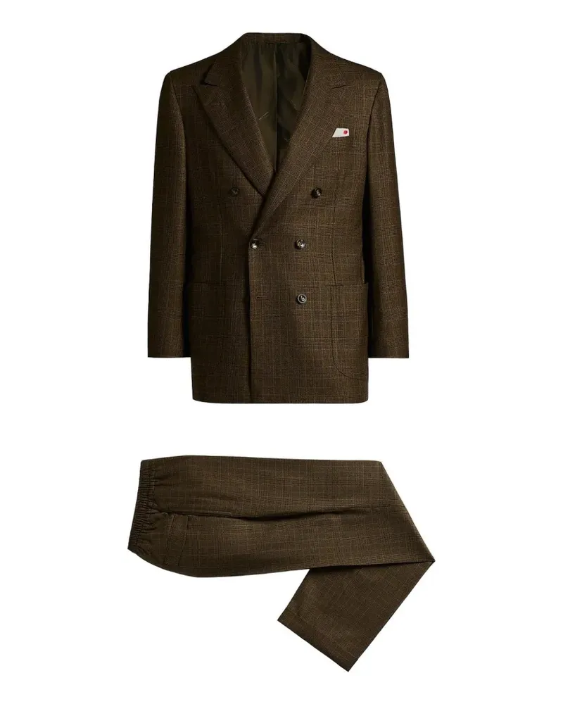 Kiton Doppelreihiger Mantel - Braun Braun
