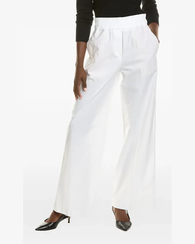 Brunello Cucinelli elasticated-waist wide-leg trousers - Weiß Weiß