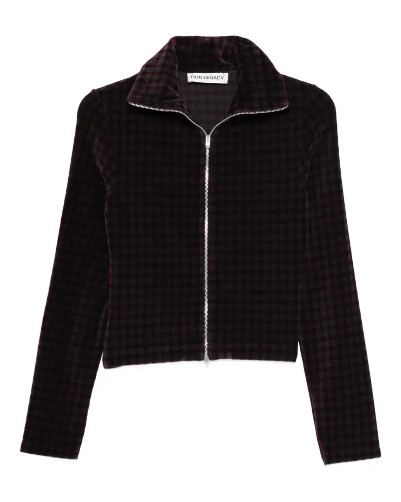 Our Legacy Gemusterter Cardigan mit Reißverschluss - Grau Grau