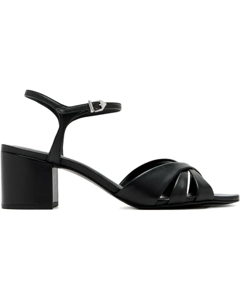Schutz Sandalen mit überkreuzten Riemen 60mm - Schwarz Schwarz