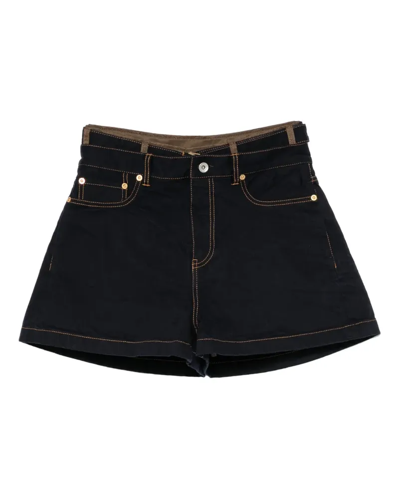 Sacai Shorts mit Kontrastnähten - Blau Blau