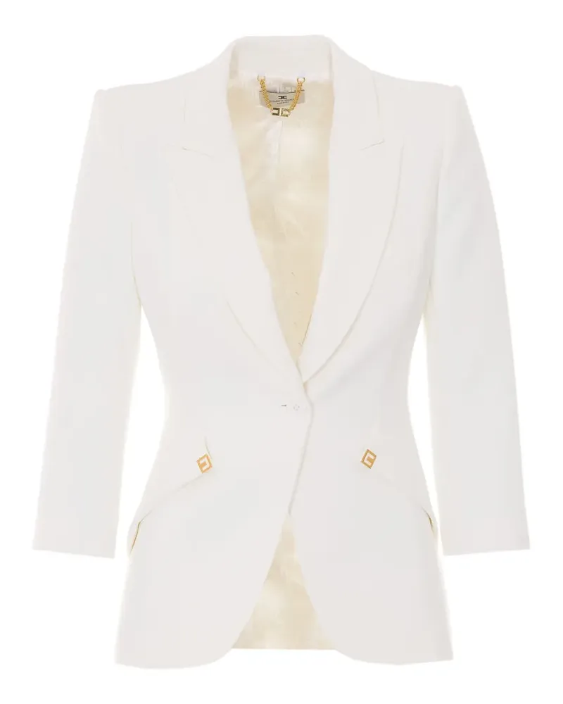 Elisabetta Franchi single-breasted peak-lapel blazer - Weiß Weiß