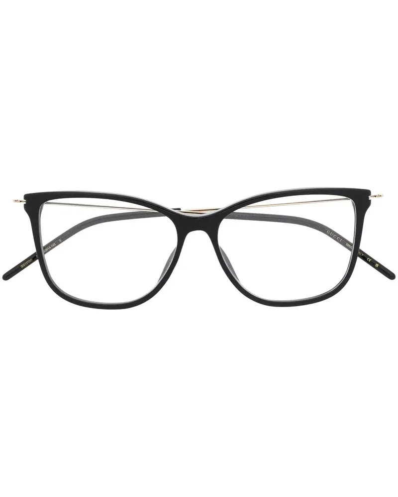 Gucci Brille mit breitem Gestell - Schwarz Schwarz