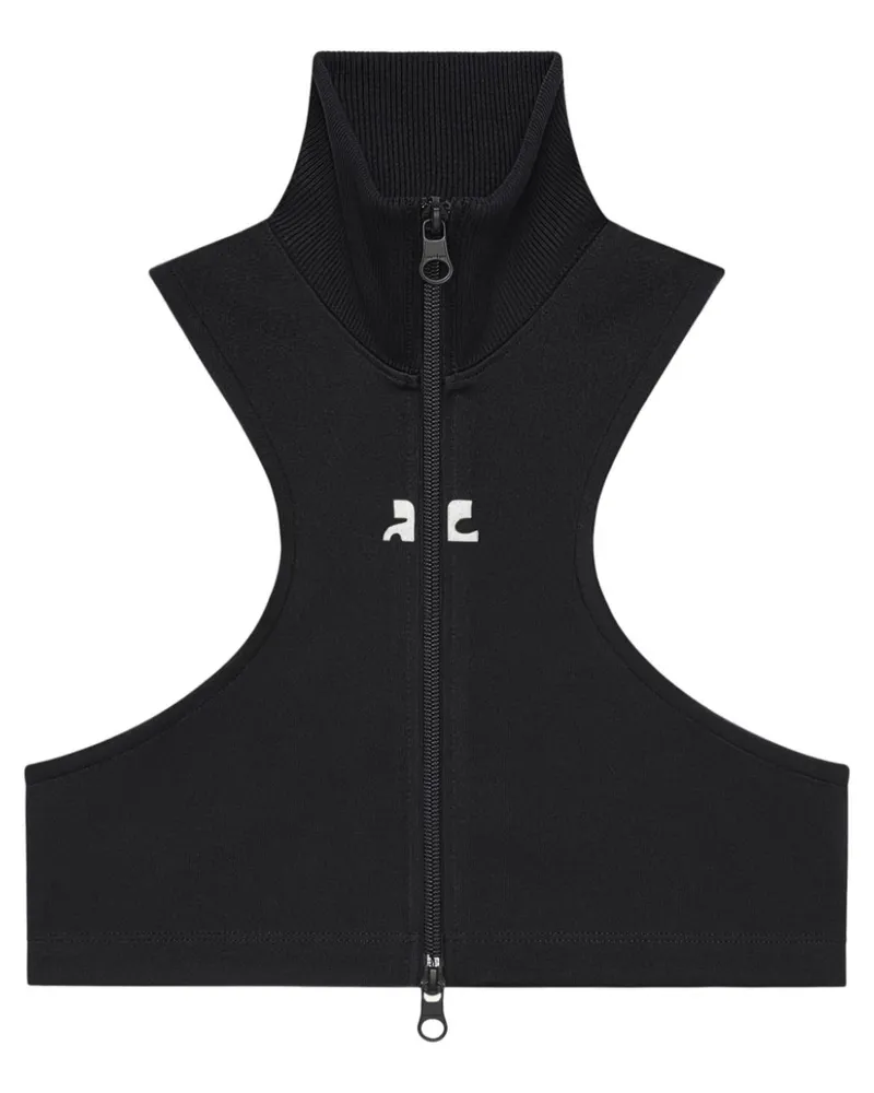 Courrèges Scuba Cropped-Jacke - Schwarz Schwarz