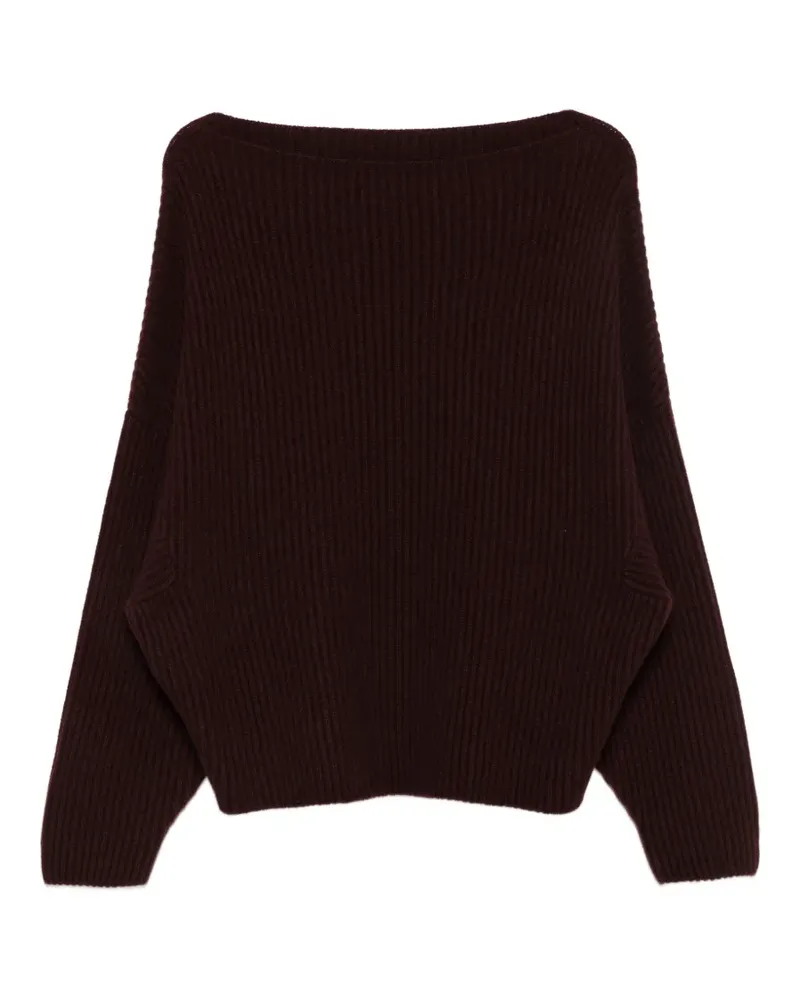 Dušan Gerippter Pullover mit U-Boot-Ausschnitt - Rot Rot