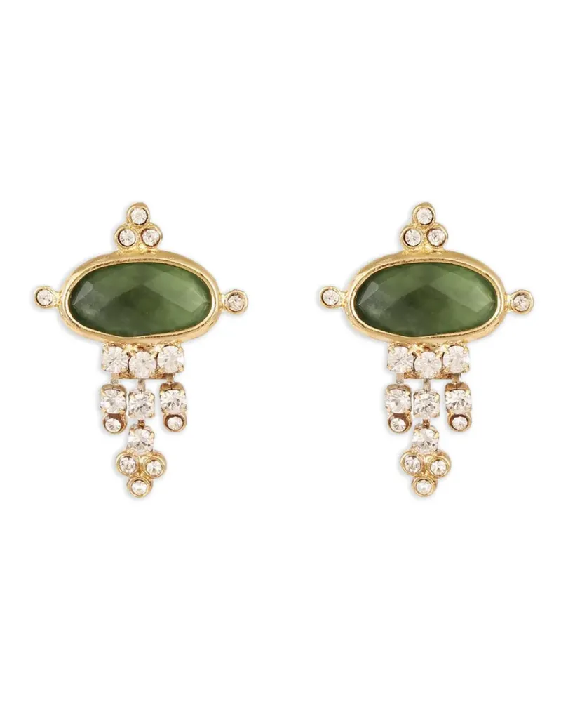 Gas Bijoux Tiki Ohrringe mit Serpentin - Gold Gold
