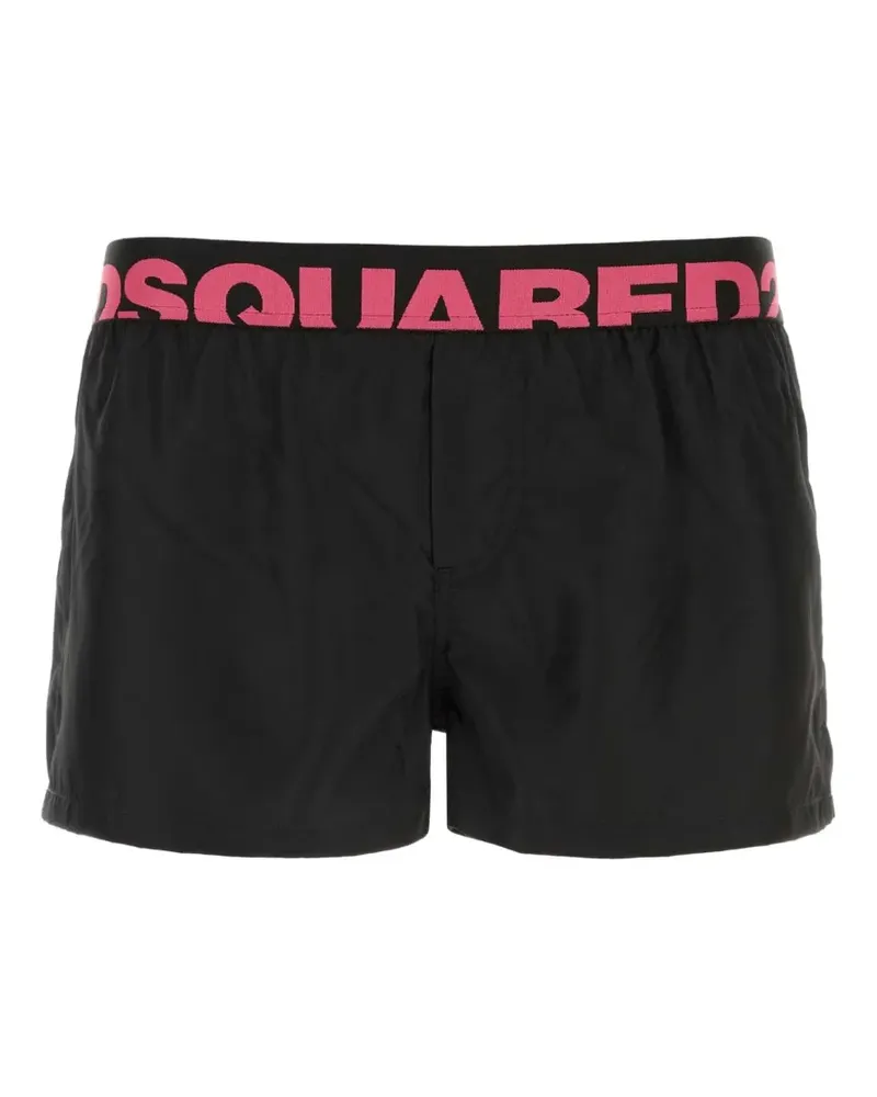 Dsquared2 logo-waistband swim shorts - Schwarz Schwarz