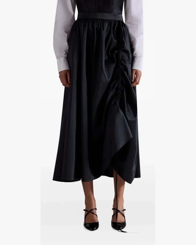 Antonio Marras Geraffter Midirock aus Taft - Schwarz Schwarz