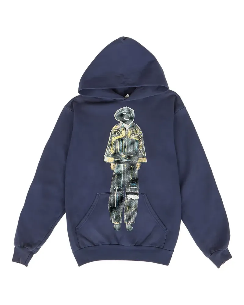 DRx FARMAxY FOR LN-CC graphic-print hoodie - Blau Blau