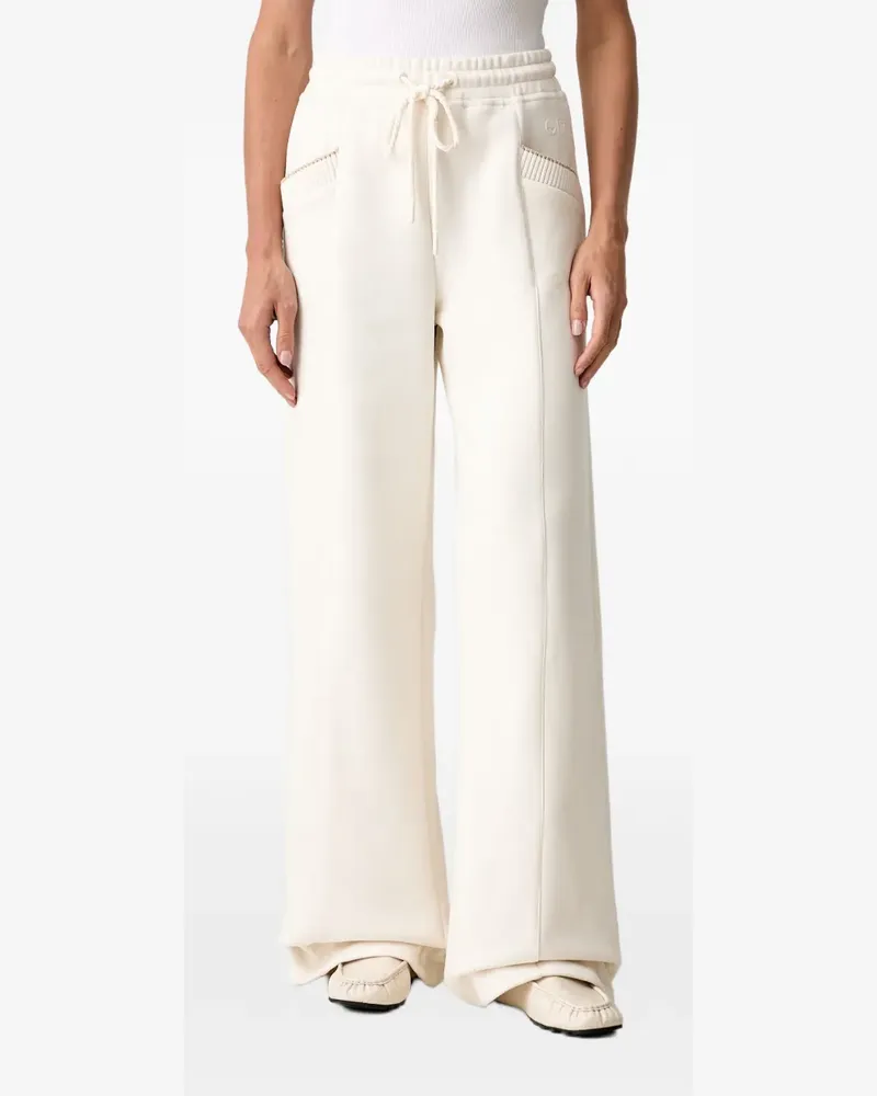 Guess drawstring wide-leg track pants - Nude Nude