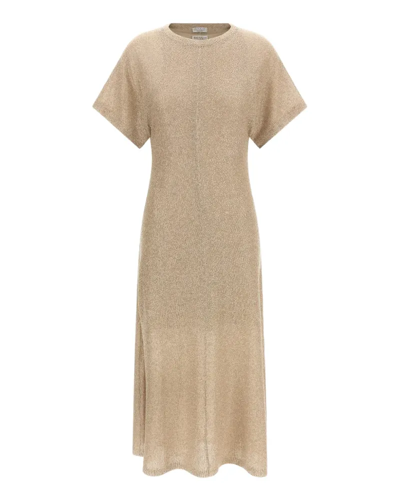 Brunello Cucinelli Midikleid mit Pailletten - Nude Nude