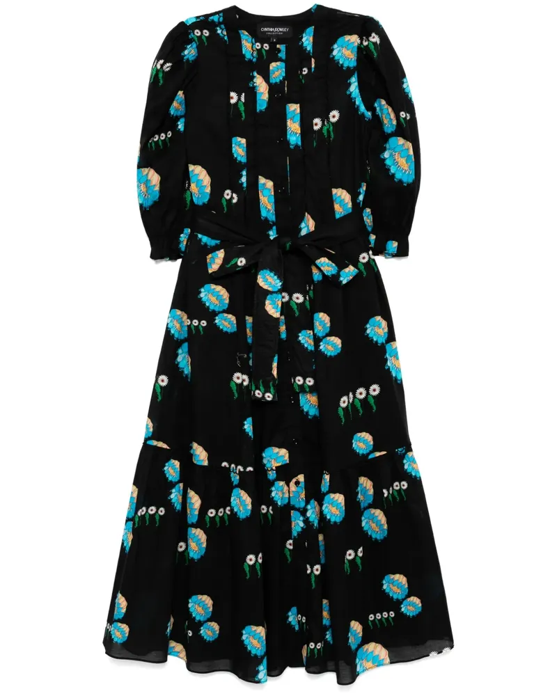 Cynthia Rowley Kleid aus Voile mit Biesen - Schwarz Schwarz