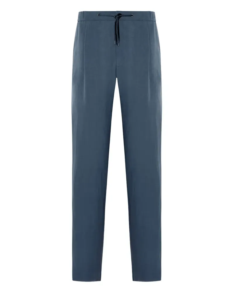 Giorgio Armani drawstring pleated trousers - Blau Blau