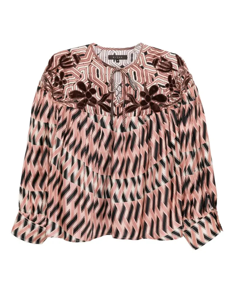 Biyan Seidenoberteil mit Print - Rosa Rosa