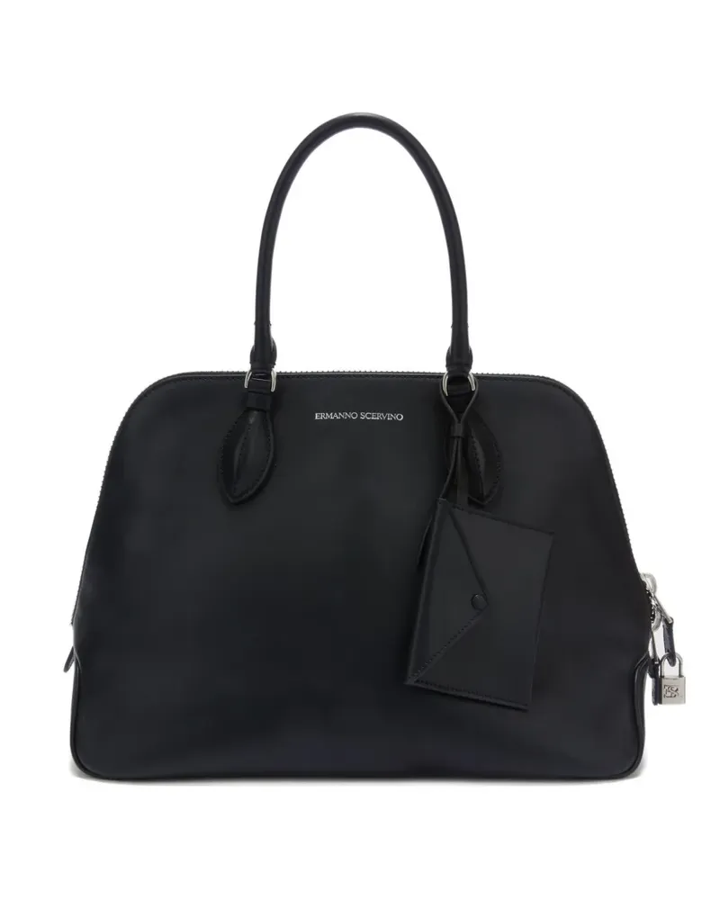Ermanno Scervino Große Orsetta Schultertasche mit Reißverschluss - Schwarz Schwarz