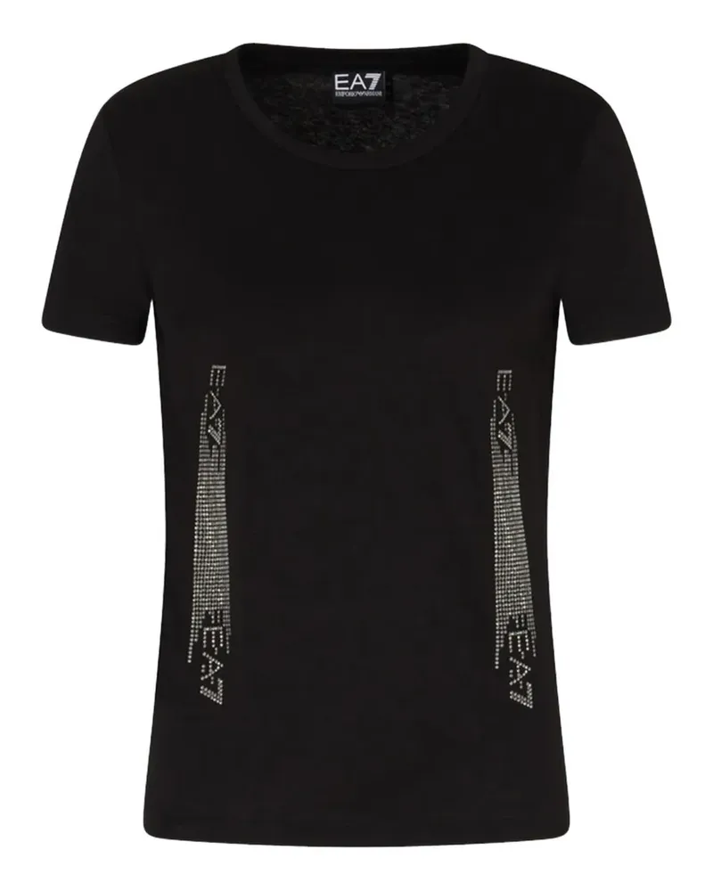 EA7 rhinestone-embellished short-sleeve T-shirt - Schwarz Schwarz