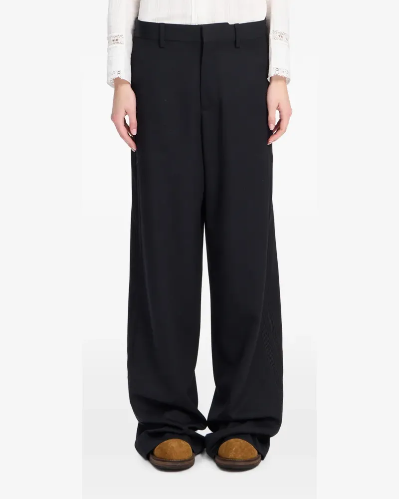 Ann Demeulemeester Hose aus Wollgabardine - Schwarz Schwarz