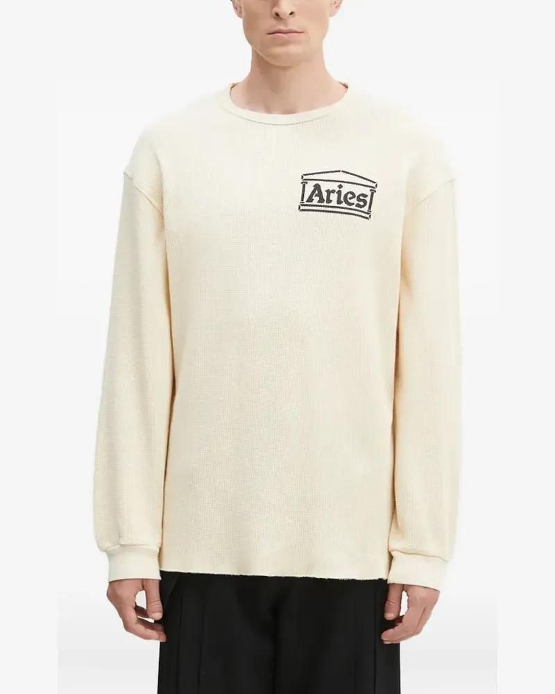 Aries Sweatshirt mit Waffelmuster - Nude Nude