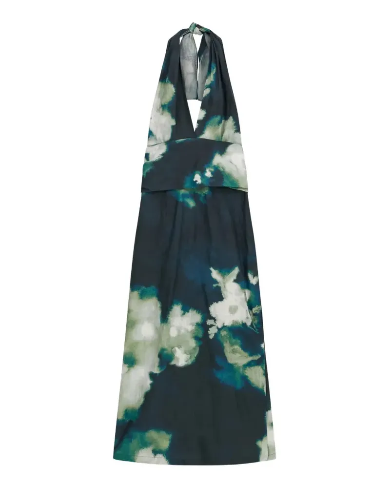 Liviana Conti Joanne floral-print halterneck dress - Blau Blau