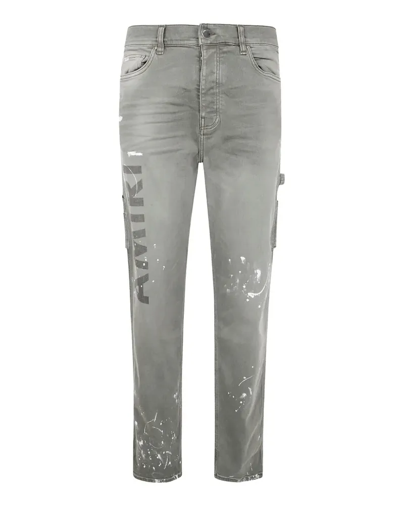 Amiri Stencil paint-splatter jeans - Grau Grau