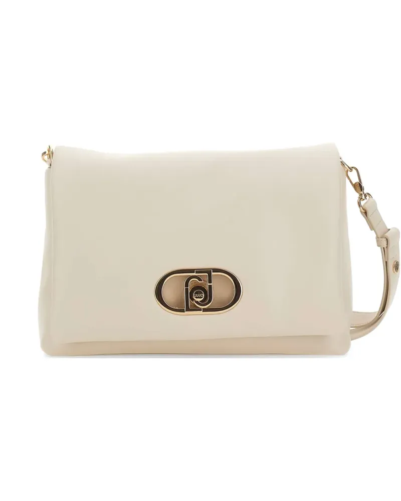 Liu Jo large LaPuffy flap logo shoulder bag - Nude Nude