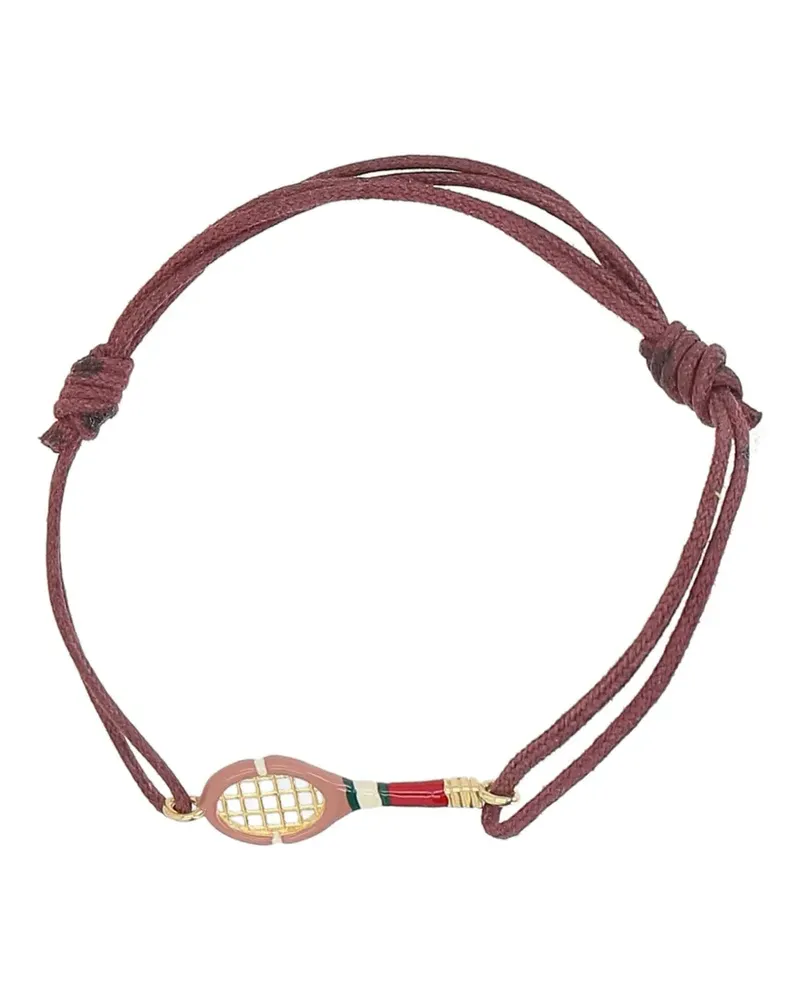 Aliita 9kt Gelbgoldarmband mit Tennisschläger - Rosa Rosa