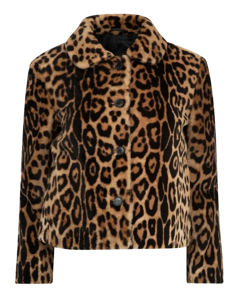 Nili Lotan Montmartre Shearling-Jacke mit Leoparden-Print - Braun Braun