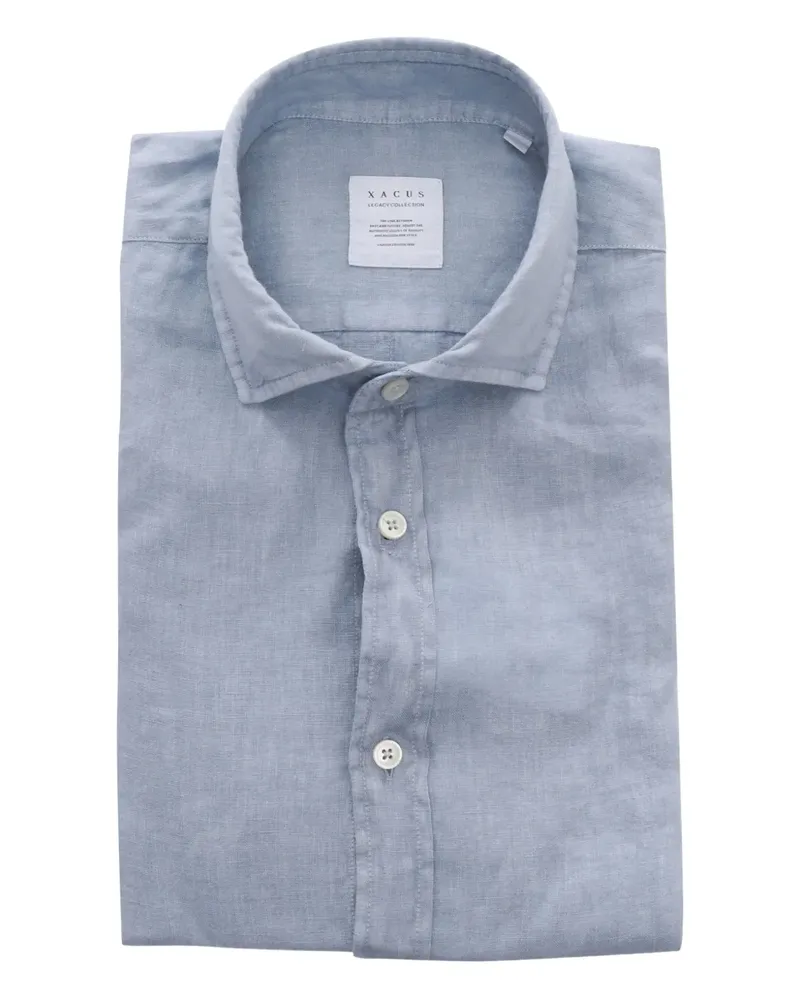 XACUS Hemd aus Leinen - Blau Blau