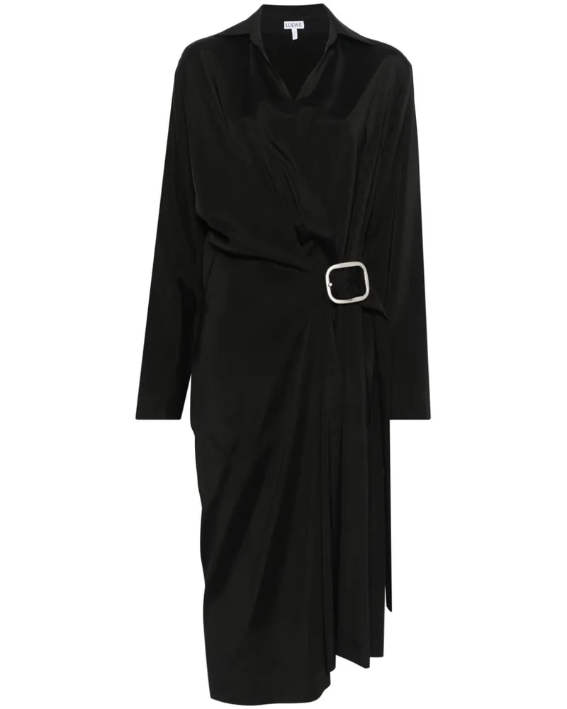 Loewe Midikleid mit Gürtel - Schwarz Schwarz