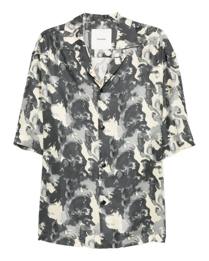 Nanushka abstract-print short-sleeve shirt - Schwarz Schwarz