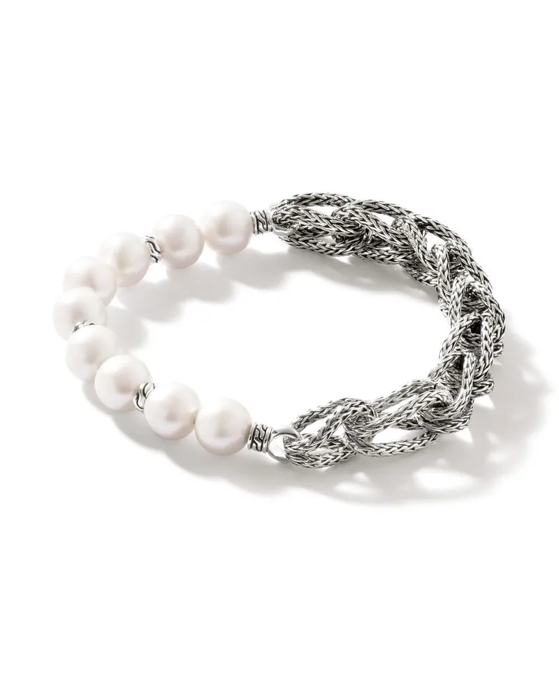 John Hardy Asli Link 10,5mm Süßwasserperlen-Armband - Silber Silber