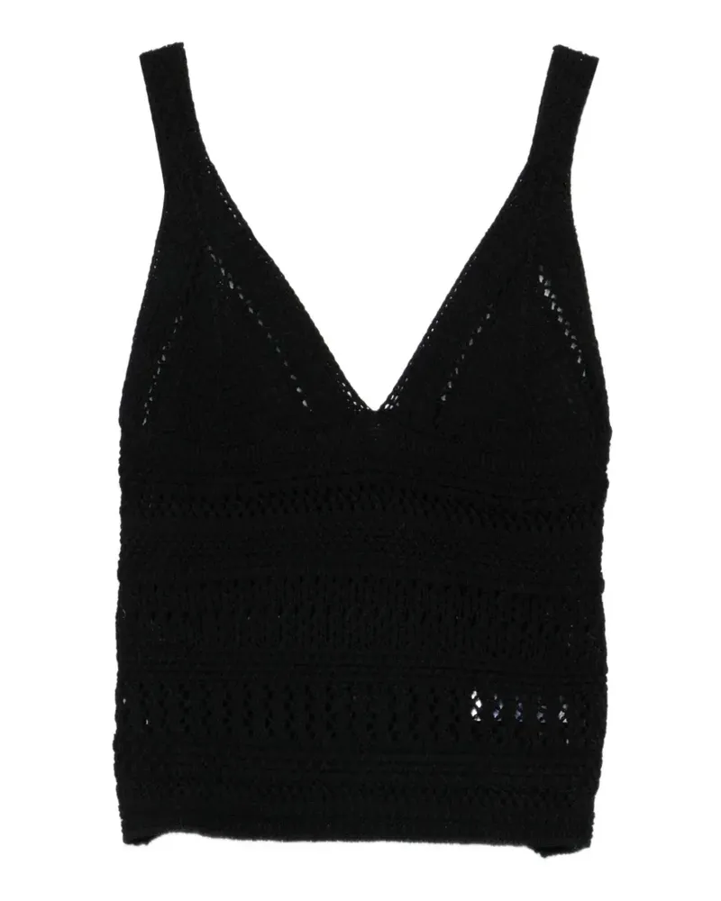 Alpha Studio Gehäkeltes Top - Schwarz Schwarz