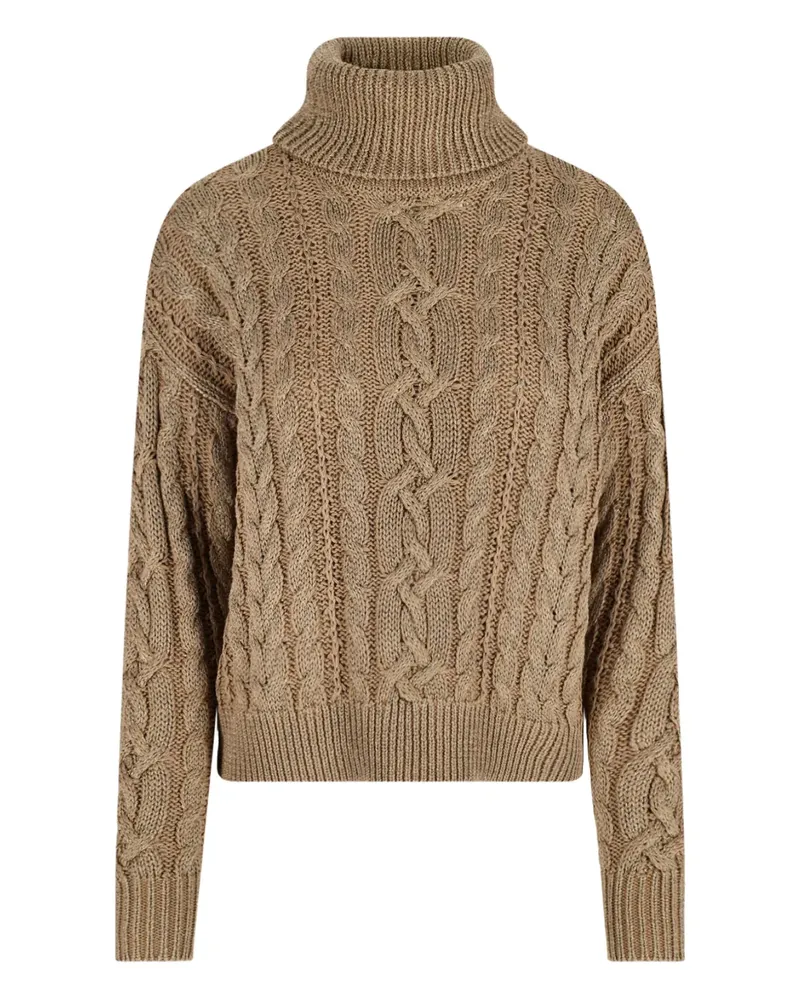 Ralph Lauren cable-knit roll-neck sweater - Braun Braun