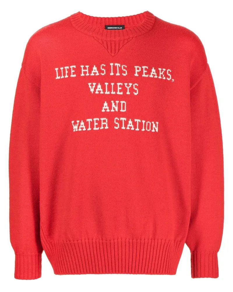 Undercover Pullover mit Slogan-Print Rot