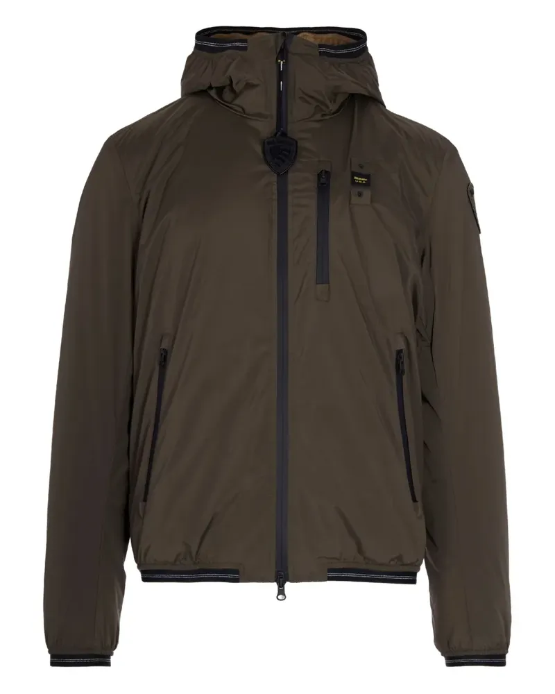 Blauer Kapuzenjacke mit Reißverschluss - Grün Grün